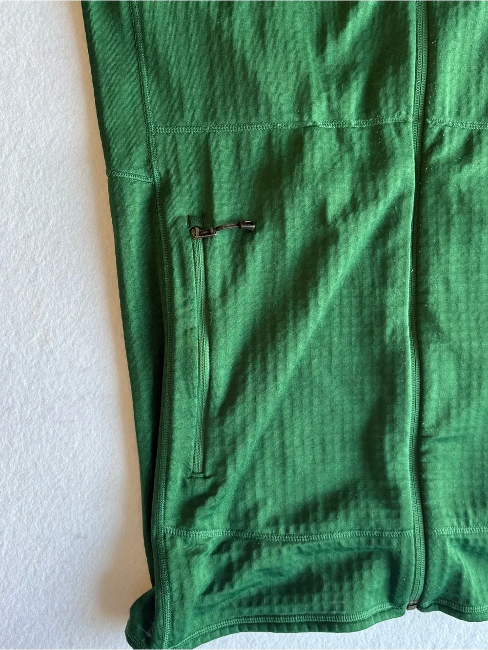 Patagonia Men's XL R1 Full-Zip Jacket Hunter Green Polartec Grid Fleece Fall2015